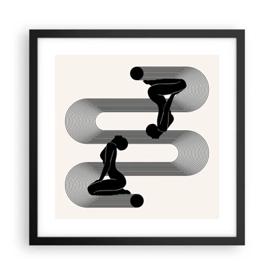 Poster in cornice nera - Simmetria sensuale - 40x40 cm