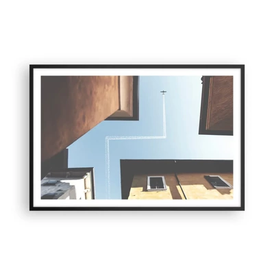 Poster in cornice nera - Sopra il labirinto urbano - 91x61 cm