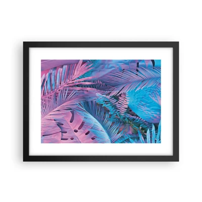 Poster in cornice nera - Tropici in rosa e blu - 40x30 cm