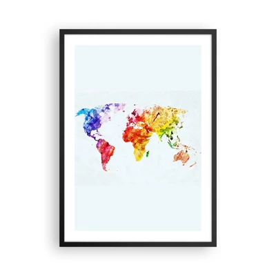 Poster in cornice nera - Tutti i colori del mondo - 50x70 cm