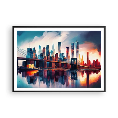 Poster in cornice nera - Una New York spettacolare - 100x70 cm