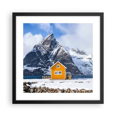 Poster in cornice nera - Vacanze scandinave - 40x40 cm