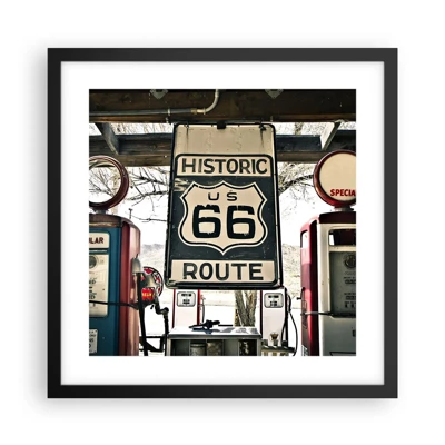 Poster in cornice nera - Viaggio retro americano - 40x40 cm