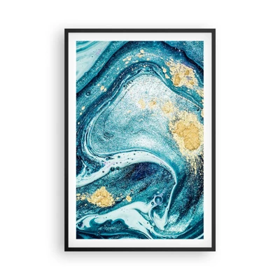 Poster in cornice nera - Vortice blu - 61x91 cm