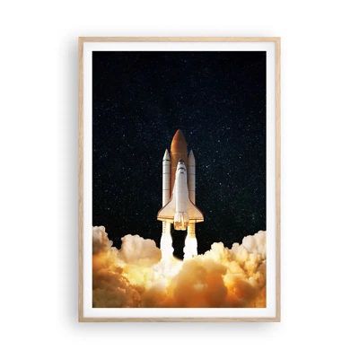 Poster in cornice rovere chiaro - Ad astra! - 70x100 cm