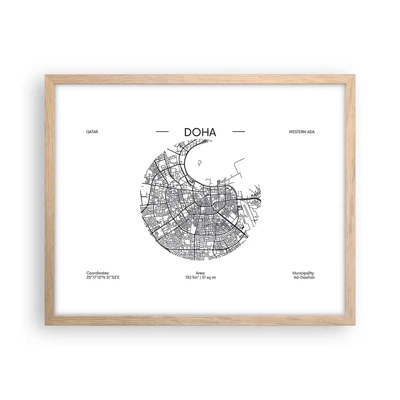 Poster in cornice rovere chiaro - Anatomia di Doha - 50x40 cm