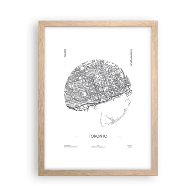 Poster in cornice rovere chiaro - Anatomia di Toronto - 30x40 cm