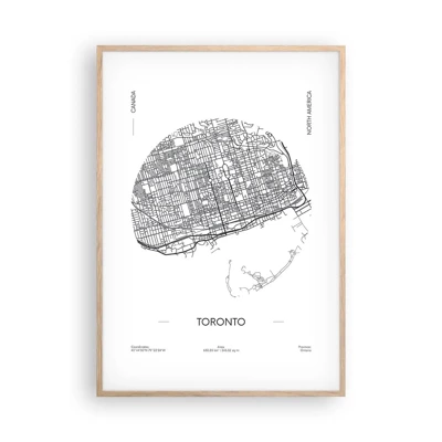 Poster in cornice rovere chiaro - Anatomia di Toronto - 70x100 cm