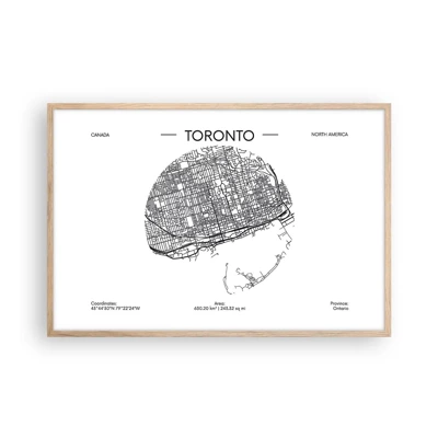 Poster in cornice rovere chiaro - Anatomia di Toronto - 91x61 cm