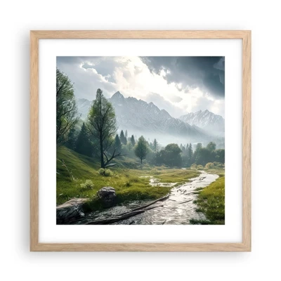 Poster in cornice rovere chiaro - Andata e ritorno - 40x40 cm