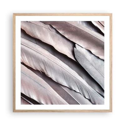 Poster in cornice rovere chiaro - Argento rosato - 60x60 cm