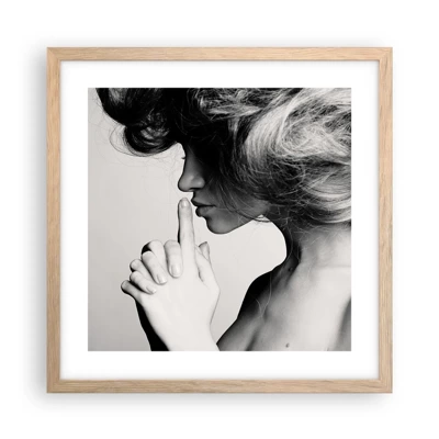 Poster in cornice rovere chiaro - Ascoltando se stessa - 40x40 cm