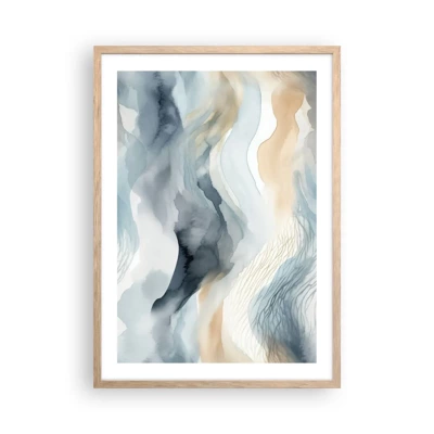 Poster in cornice rovere chiaro - Astrazione nevosa e nebbiosa - 50x70 cm
