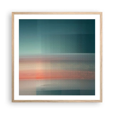 Poster in cornice rovere chiaro - Astrazione: onde di luce - 60x60 cm