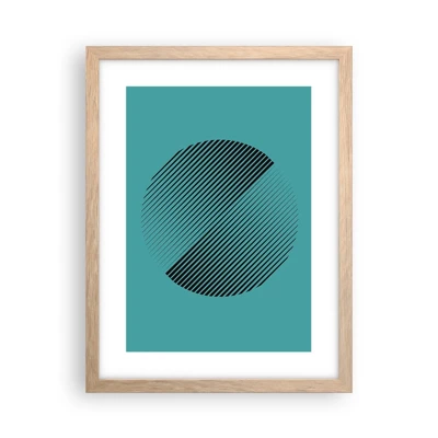 Poster in cornice rovere chiaro - Cerchio: variazione geometrica - 30x40 cm