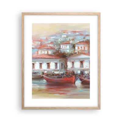 Poster in cornice rovere chiaro - Cittadina felice - 40x50 cm