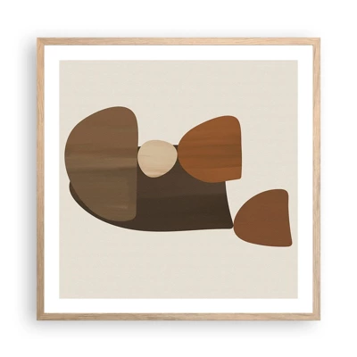 Poster in cornice rovere chiaro - Composizione in marrone - 60x60 cm