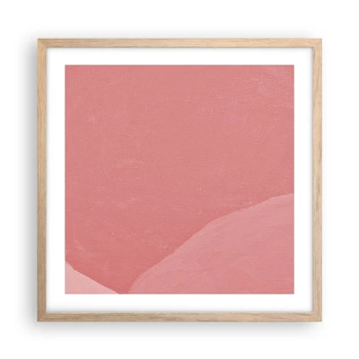 Poster in cornice rovere chiaro - Composizione organica in rosa - 50x50 cm