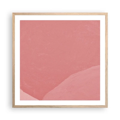 Poster in cornice rovere chiaro - Composizione organica in rosa - 60x60 cm