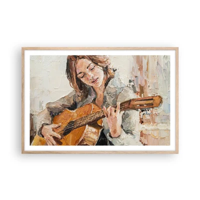 Poster in cornice rovere chiaro - Concerto per chitarra e cuore di ragazza - 91x61 cm
