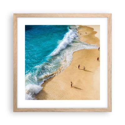 Poster in cornice rovere chiaro - E poi il sole, la spiaggia... - 40x40 cm