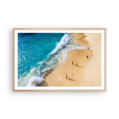 Poster in cornice rovere chiaro - E poi il sole, la spiaggia... - 91x61 cm