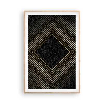 Poster in cornice rovere chiaro - Geometria in stile glamour - 61x91 cm