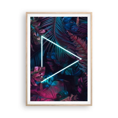 Poster in cornice rovere chiaro - Giardino in stile discoteca - 70x100 cm