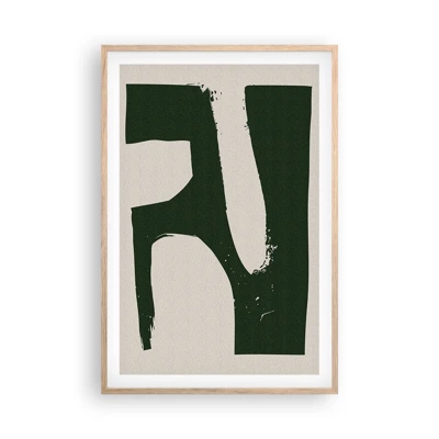 Poster in cornice rovere chiaro - Golfi di bianco - 61x91 cm