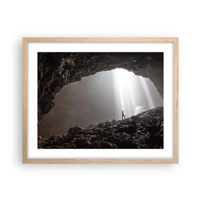 Poster in cornice rovere chiaro - Grotta luminosa - 50x40 cm