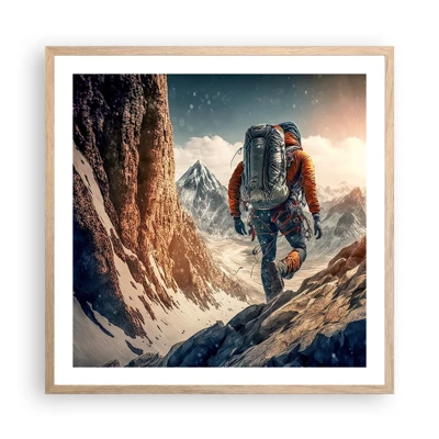 Poster in cornice rovere chiaro - Guerriero solitario - 60x60 cm