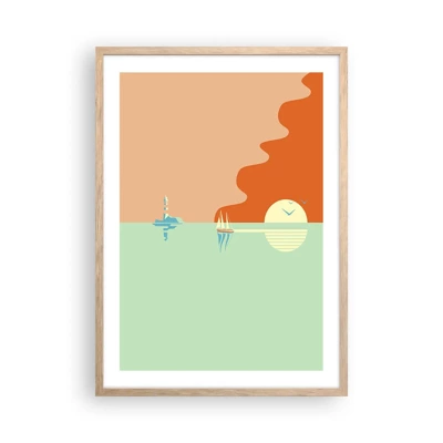 Poster in cornice rovere chiaro - Ideale paesaggio marittimo - 50x70 cm
