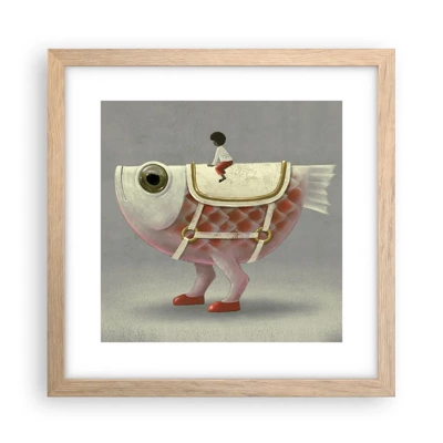 Poster in cornice rovere chiaro - Il cavaliere del pesce - 30x30 cm