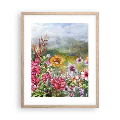 Poster in cornice rovere chiaro - Il giardino impazzito - 40x50 cm