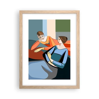 Poster in cornice rovere chiaro - Il momento delle confidenze - 30x40 cm