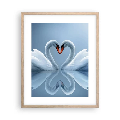 Poster in cornice rovere chiaro - Il tempo dell'amore - 40x50 cm