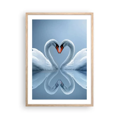 Poster in cornice rovere chiaro - Il tempo dell'amore - 50x70 cm