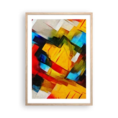 Poster in cornice rovere chiaro - Intreccio multicolore - 50x70 cm