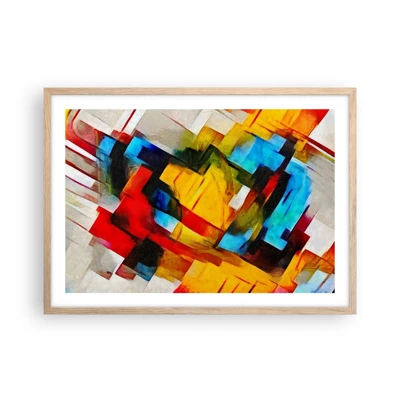 Poster in cornice rovere chiaro - Intreccio multicolore - 70x50 cm