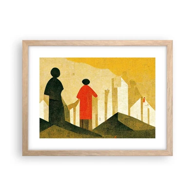 Poster in cornice rovere chiaro - La strada è ancora lunga - 40x30 cm