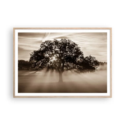 Poster in cornice rovere chiaro - L'albero delle sole buone notizie - 100x70 cm