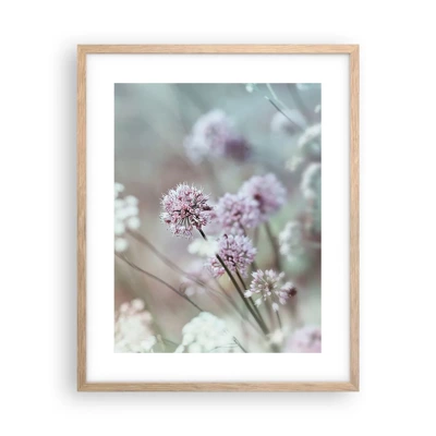 Poster in cornice rovere chiaro - Le dolci filigrane delle erbe - 40x50 cm