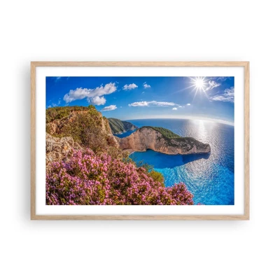 Poster in cornice rovere chiaro - Le mie grosse vacanze greche - 70x50 cm