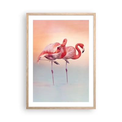 Poster in cornice rovere chiaro - Nel colore del sole al tramonto - 50x70 cm