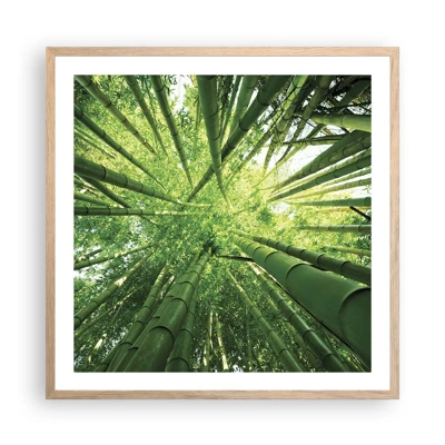 Poster in cornice rovere chiaro - Nella foresta di bambù - 60x60 cm