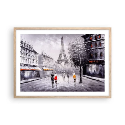 Poster in cornice rovere chiaro - Passeggiata a Parigi - 70x50 cm