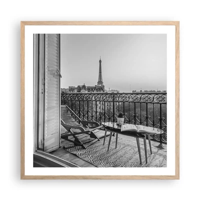 Poster in cornice rovere chiaro - Pomeriggio parigino - 60x60 cm