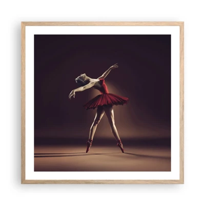 Poster in cornice rovere chiaro - Prima ballerina - 60x60 cm