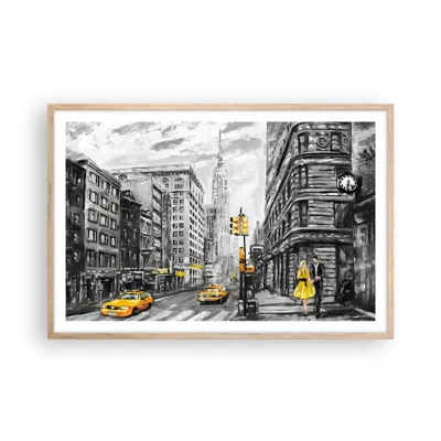 Poster in cornice rovere chiaro - Racconto di New York - 91x61 cm