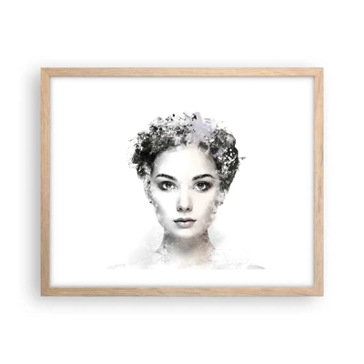 Poster in cornice rovere chiaro - Ritratto estremamente alla moda - 50x40 cm